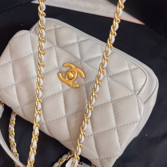 近新品 香奈兒/Chanel 迷你清冷灰郵差包 手提鏈條包-8