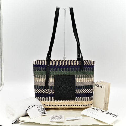 Loewe 羅威 SMALL SQUARE Rainbow BASKET 草編包