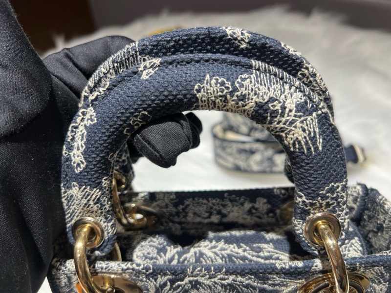 Dior 迪奧99新 戴妃包，藍色動物園刺繡款 幾乎全新，保存好-5