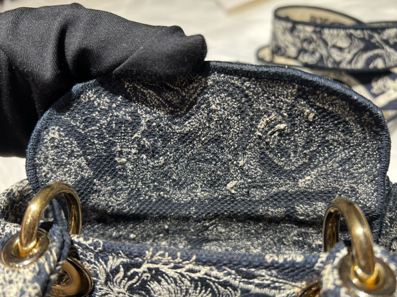 Dior 迪奧99新 戴妃包，藍色動物園刺繡款 幾乎全新，保存好-7