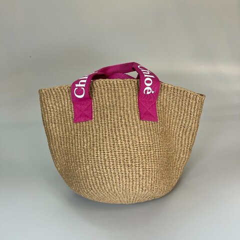 CHLOE 粉色竹籃包