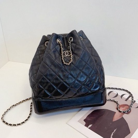 香奈兒/Chanel Gabrielle全黑色漸變流浪雙肩包 中号-6