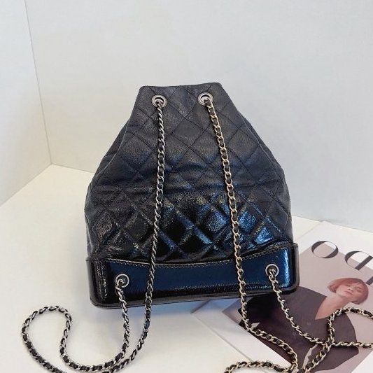 香奈兒/Chanel Gabrielle全黑色漸變流浪雙肩包 中号-7
