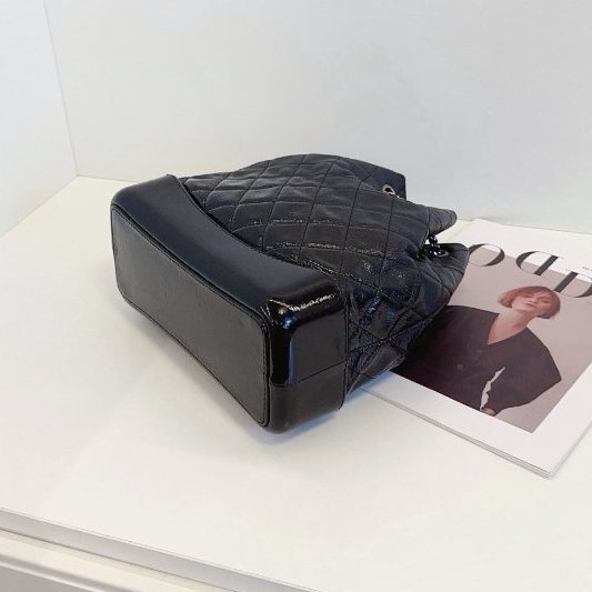 香奈兒/Chanel Gabrielle全黑色漸變流浪雙肩包 中号-9
