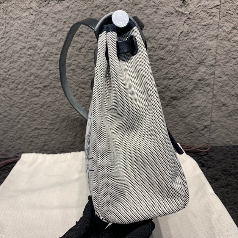 98❤️Hermes愛馬仕 Herbag31黑銀飛馬帆布-3