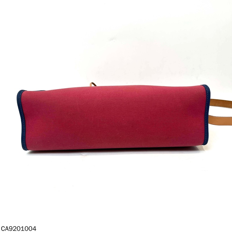 愛馬仕Herbag31 鎖扣牛皮帆布單肩包-5