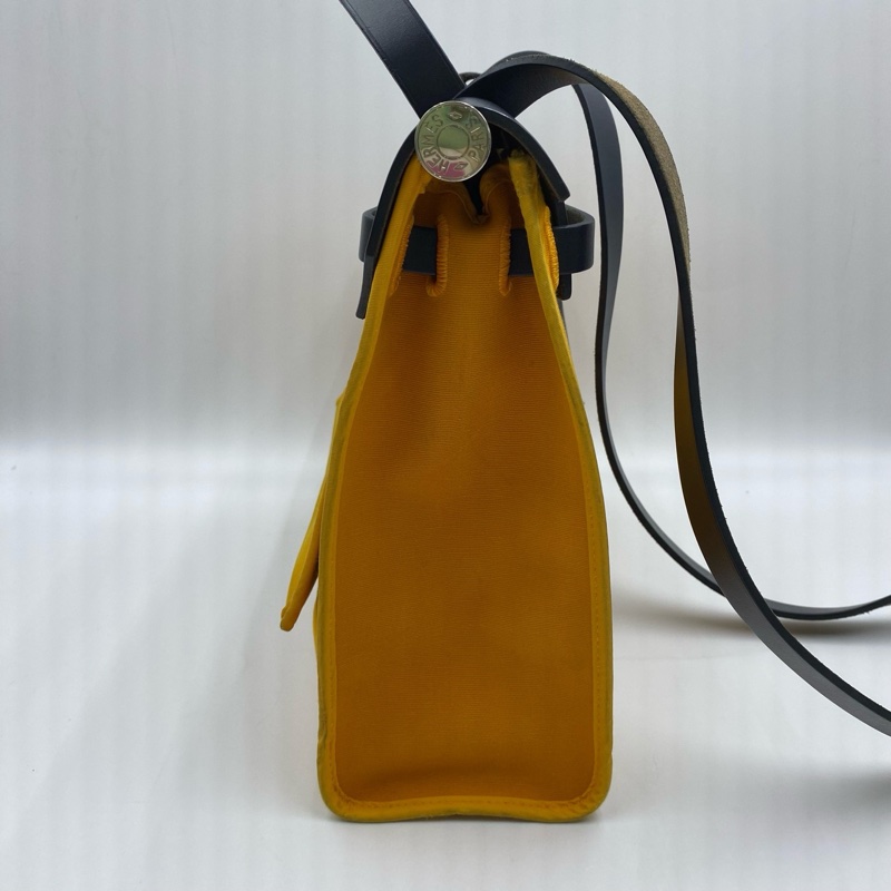 愛馬仕/Hermes  Herbag 31 姜黃色拼藏青色 A刻-4