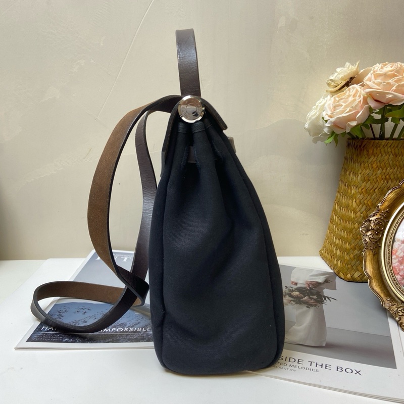 Hermes/愛馬仕 Herbag31 牛皮拼帆布-2