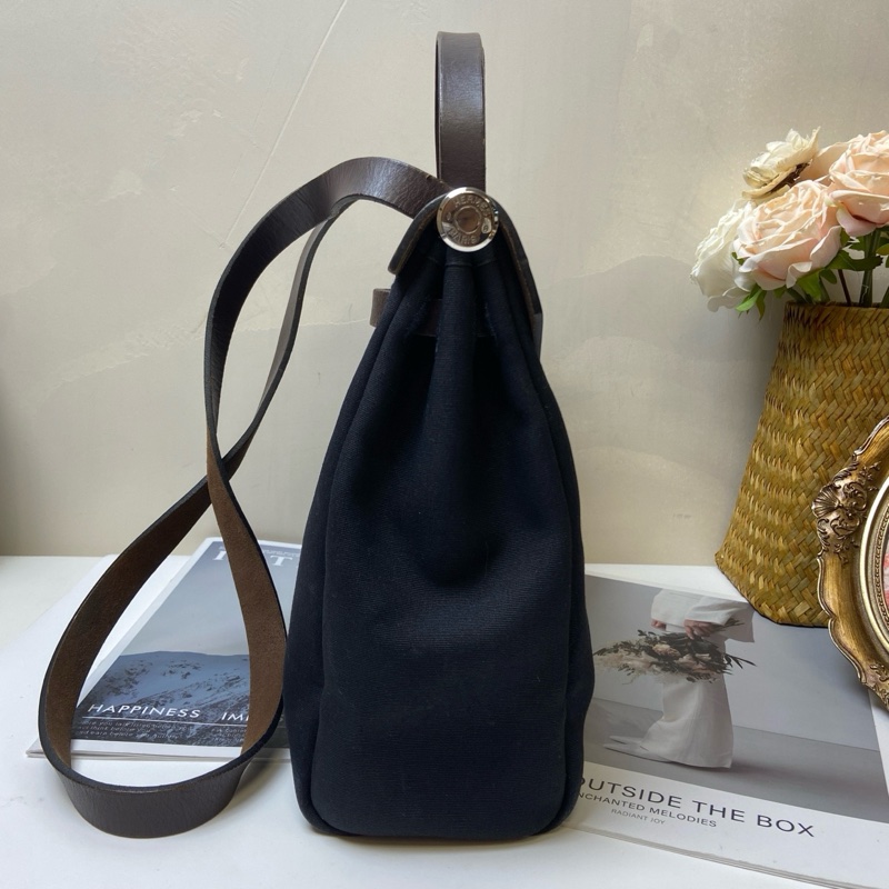 Hermes/愛馬仕 Herbag31 牛皮拼帆布-3