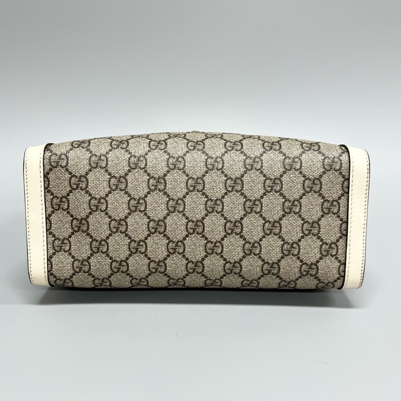 Gucci/古馳 白色拼老花小號padlock單肩包 尺寸：26*17-2