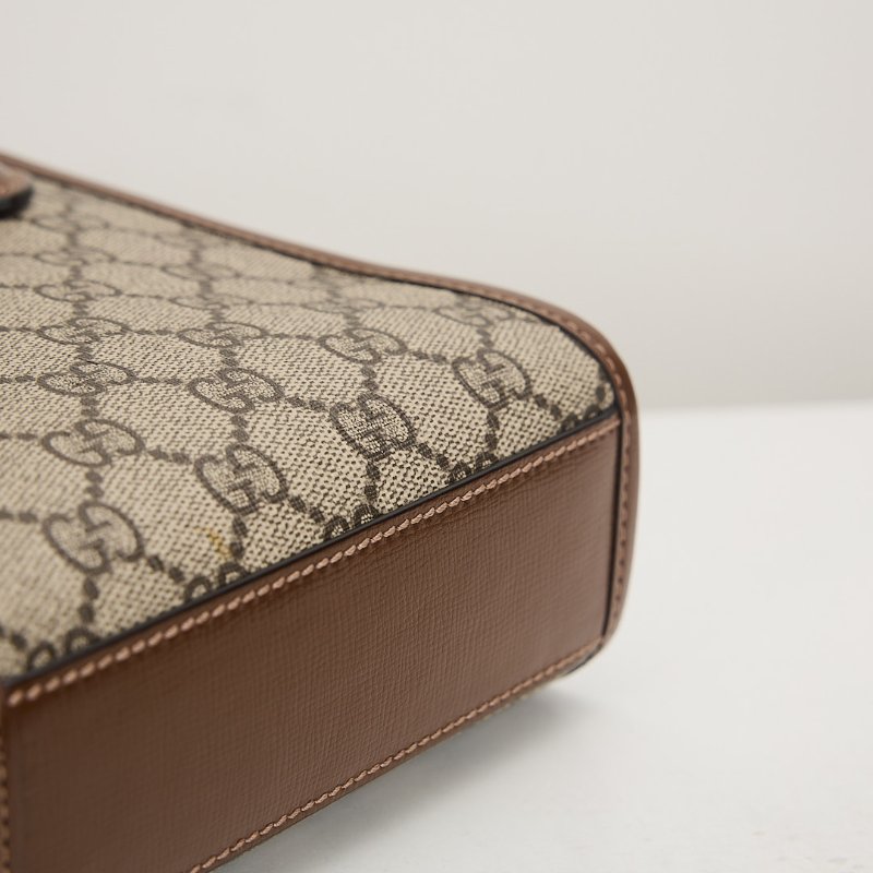 二手Gucci Retro mini 琴譜包/棕老花-8