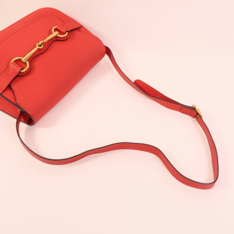 GUCCI 牛皮皮革Horsebit肩背袋-4