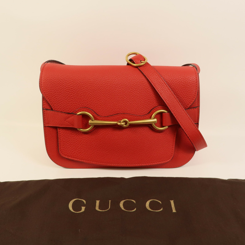 GUCCI 牛皮皮革Horsebit肩背袋-9