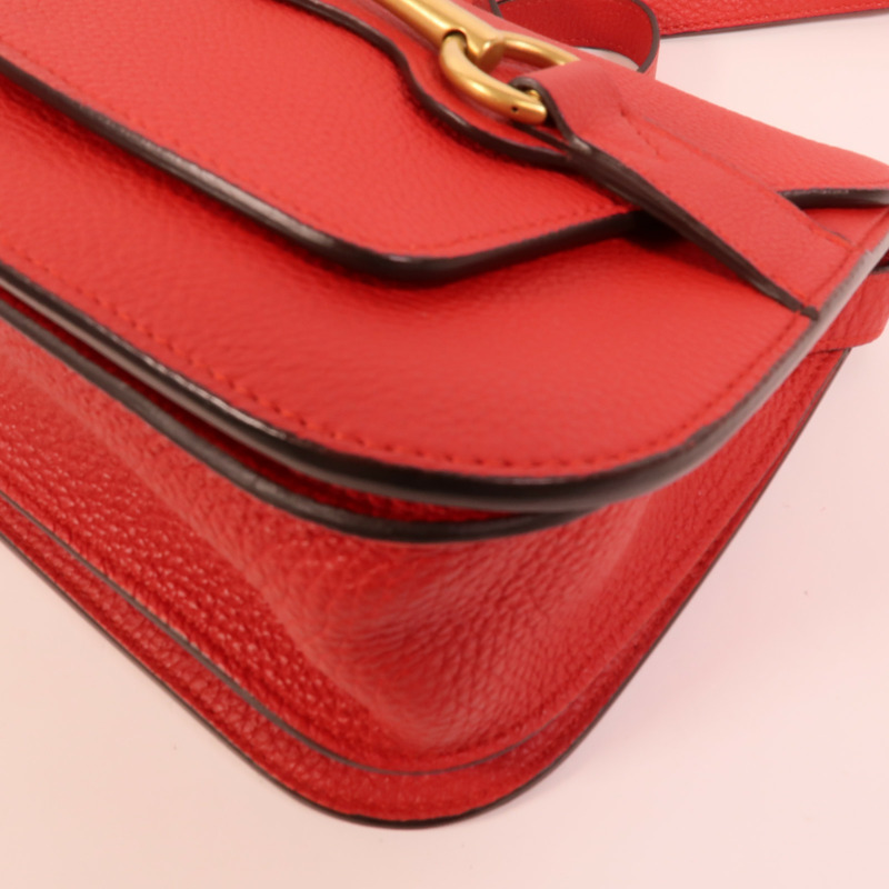 GUCCI 牛皮皮革Horsebit肩背袋-10