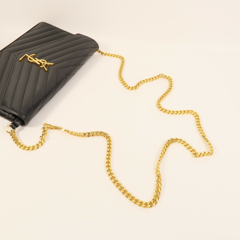 SAINT LAURENT 牛皮皮革Cassandre Envelope鏈帶肩背袋-4