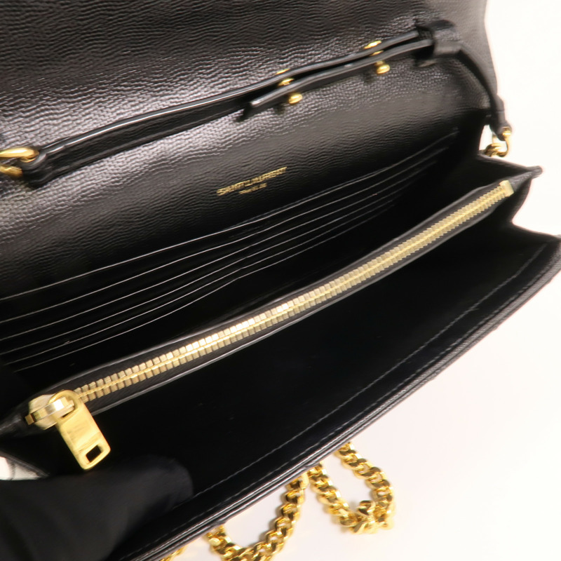 SAINT LAURENT 牛皮皮革Cassandre Envelope鏈帶肩背袋-5