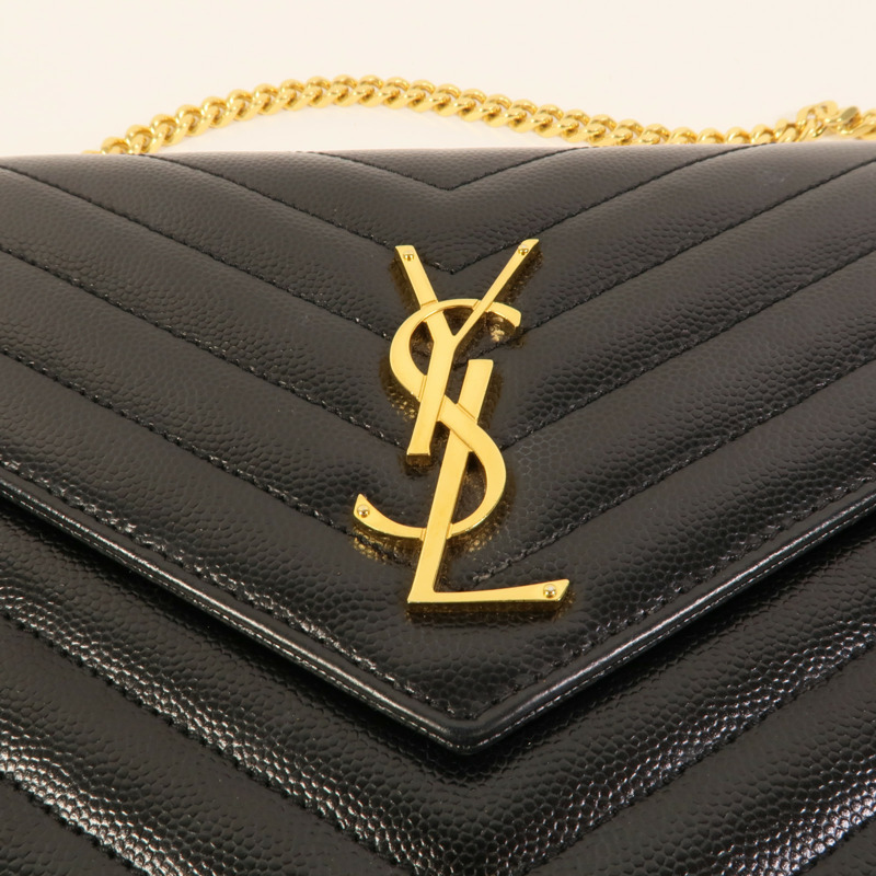 SAINT LAURENT 牛皮皮革Cassandre Envelope鏈帶肩背袋-7