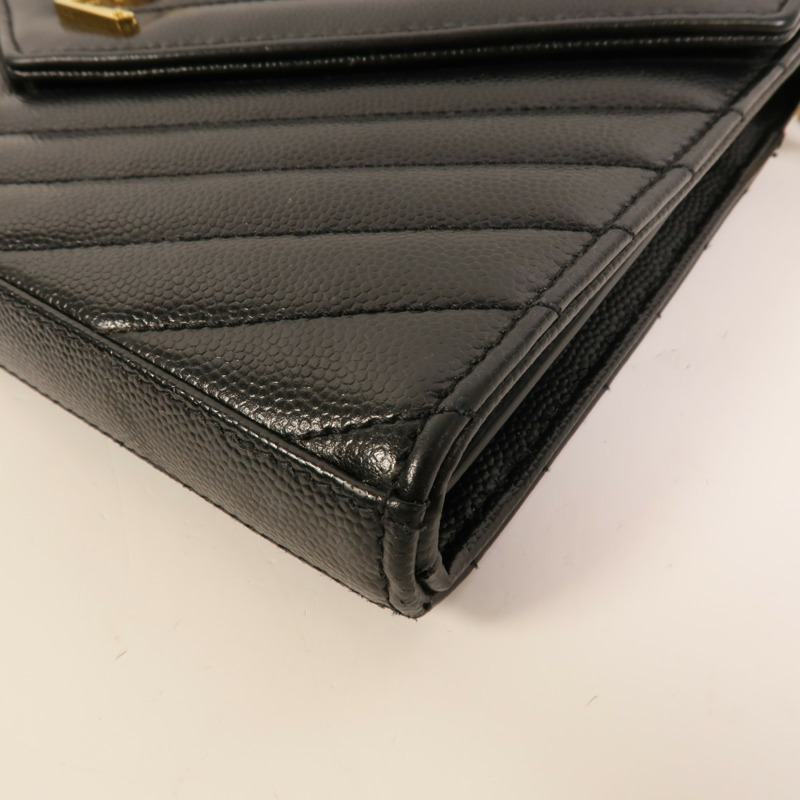 SAINT LAURENT 牛皮皮革Cassandre Envelope鏈帶肩背袋-10