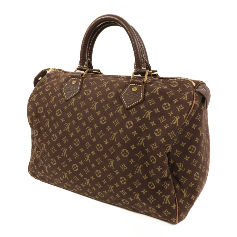 LOUIS VUITTON Monogram Mini Lin Speedy 30金扣手挽袋-2