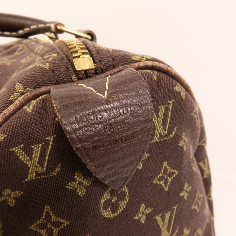 LOUIS VUITTON Monogram Mini Lin Speedy 30金扣手挽袋-6