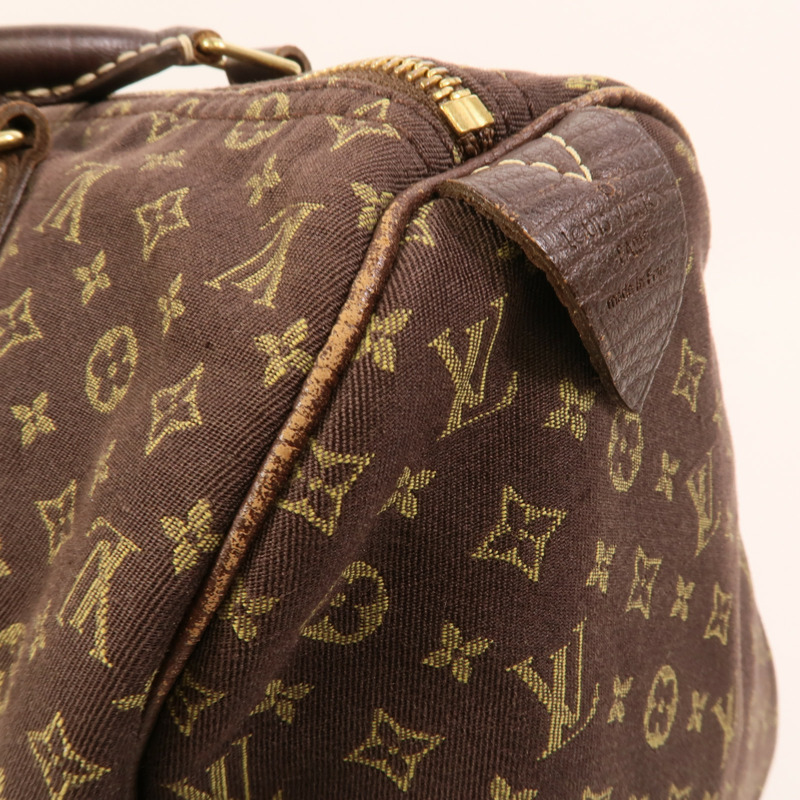 LOUIS VUITTON Monogram Mini Lin Speedy 30金扣手挽袋-13