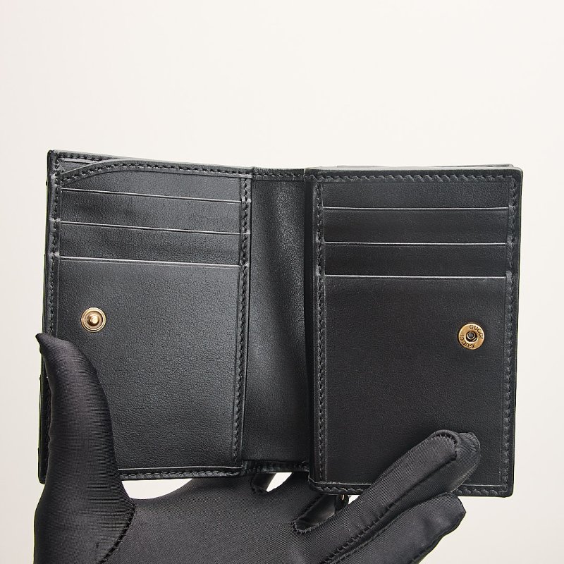 Gucci marmont 對開短夾/黑牛皮-14