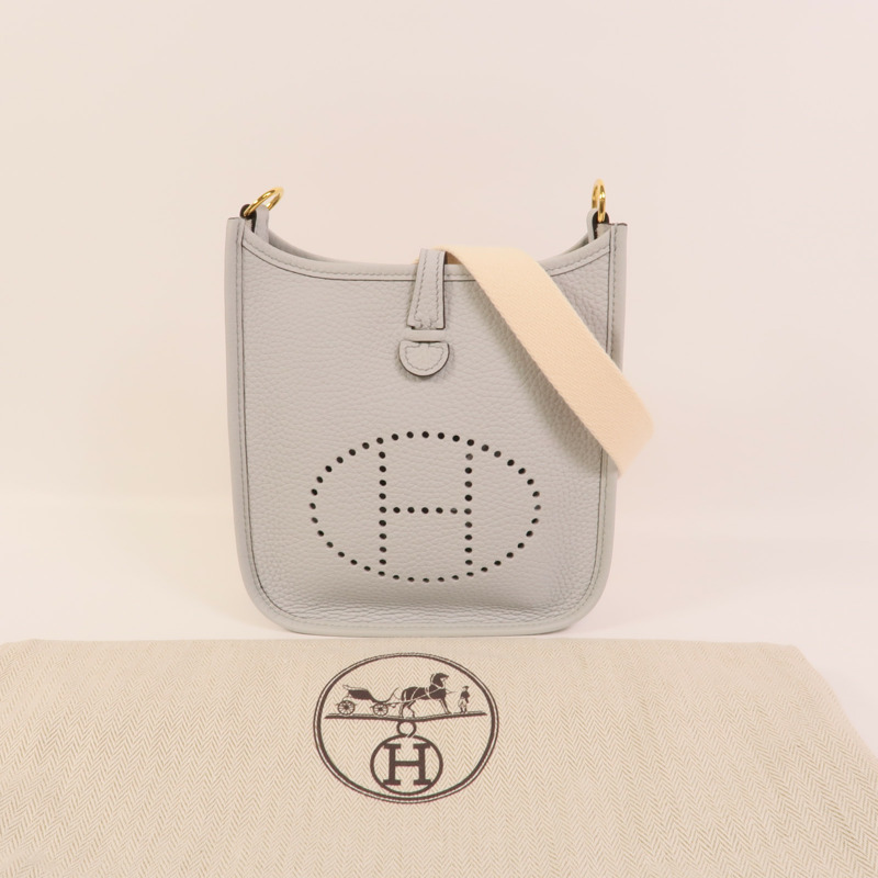 HERMES Clemence皮革Evelyne TPM肩背袋Bleu Glacier-8