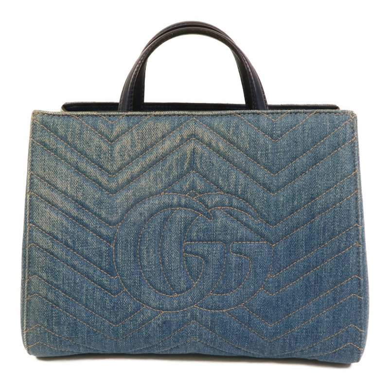 GUCCI Denim GG Marmont Matelasse手挽肩背兩用袋-1