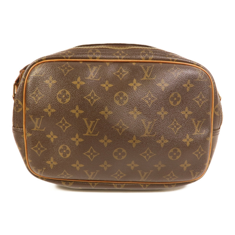 LOUIS VUITTON Monogram Reporter PM金扣肩背袋棕色-1