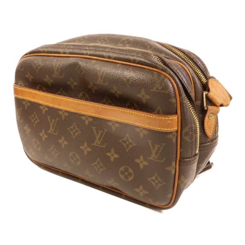 LOUIS VUITTON Monogram Reporter PM金扣肩背袋棕色-2