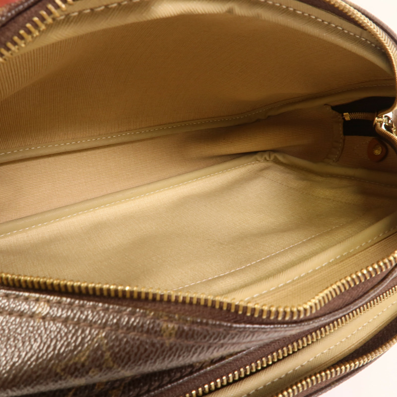 LOUIS VUITTON Monogram Reporter PM金扣肩背袋棕色-4