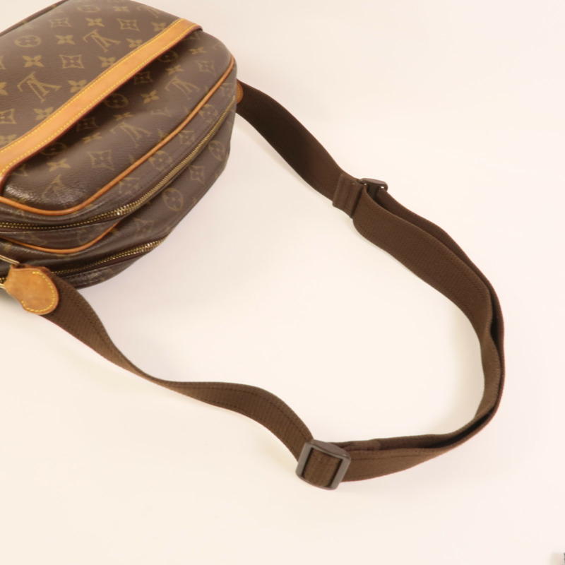 LOUIS VUITTON Monogram Reporter PM金扣肩背袋棕色-5
