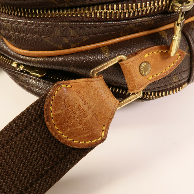 LOUIS VUITTON Monogram Reporter PM金扣肩背袋棕色-6