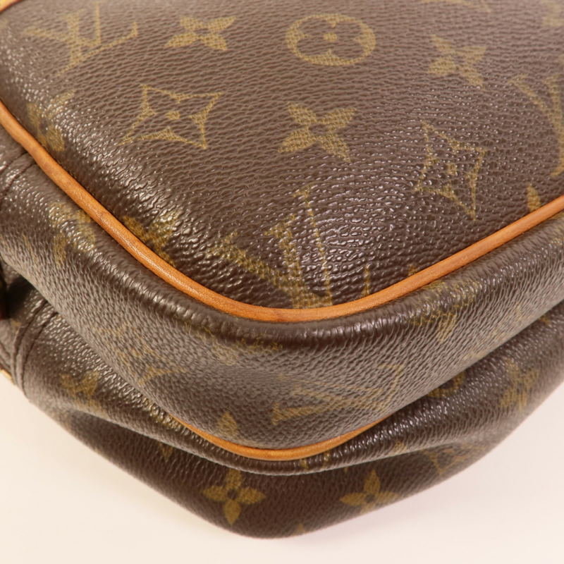 LOUIS VUITTON Monogram Reporter PM金扣肩背袋棕色-9