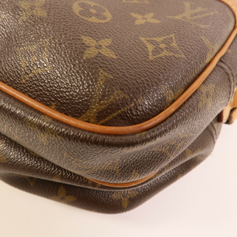 LOUIS VUITTON Monogram Reporter PM金扣肩背袋棕色-10