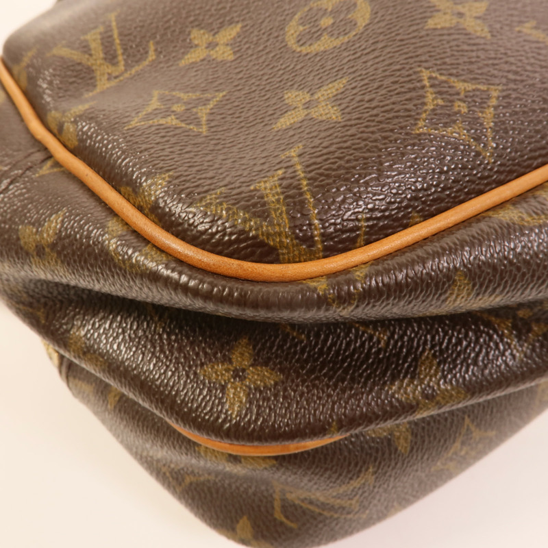 LOUIS VUITTON Monogram Reporter PM金扣肩背袋棕色-11