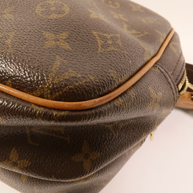 LOUIS VUITTON Monogram Reporter PM金扣肩背袋棕色-12
