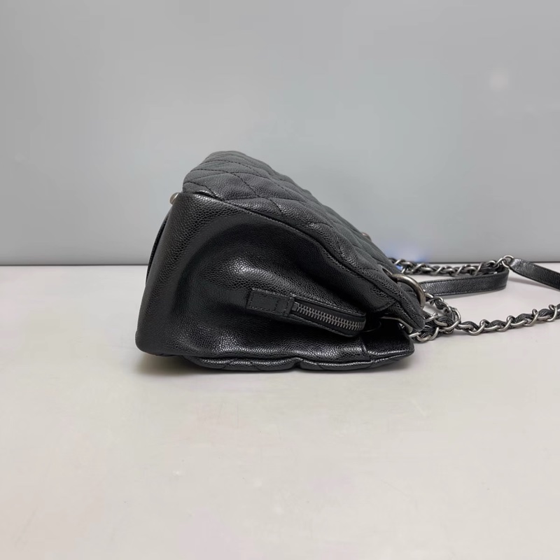 #99新 #荔枝皮 #全配🈶購證 香奈兒黑銀tote托特包🉑肩背-5