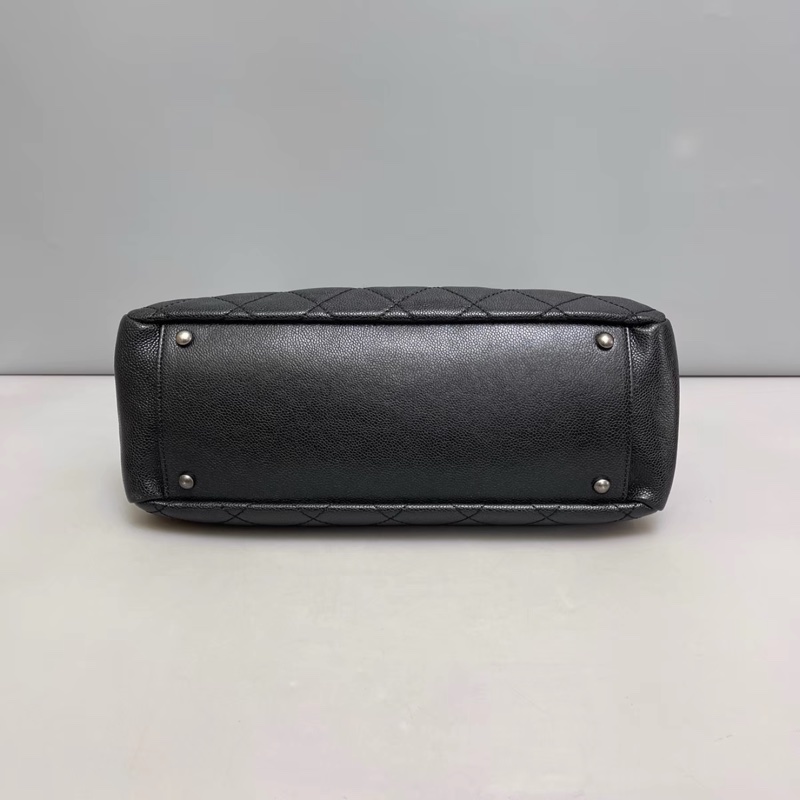 #99新 #荔枝皮 #全配🈶購證 香奈兒黑銀tote托特包🉑肩背-7