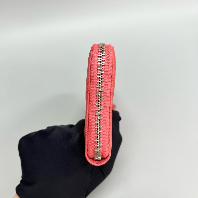 Chanel/香奈兒 荔枝紋銀扣拉鍊款長款錢包 20開 尺寸20*10 附件身份卡-5