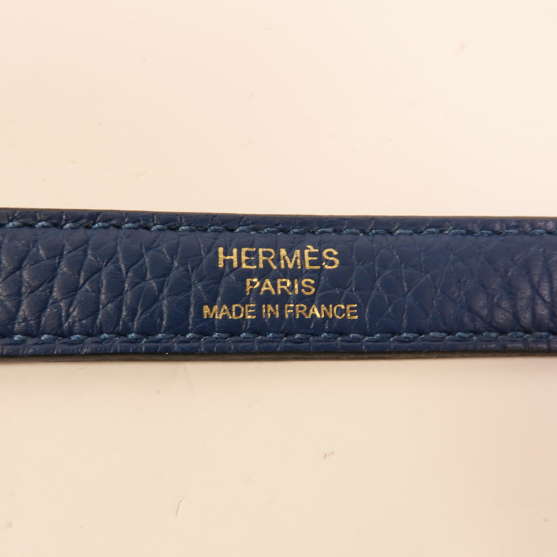HERMES Togo皮革Kelly 28手挽肩背兩用袋Blue Brighton-6