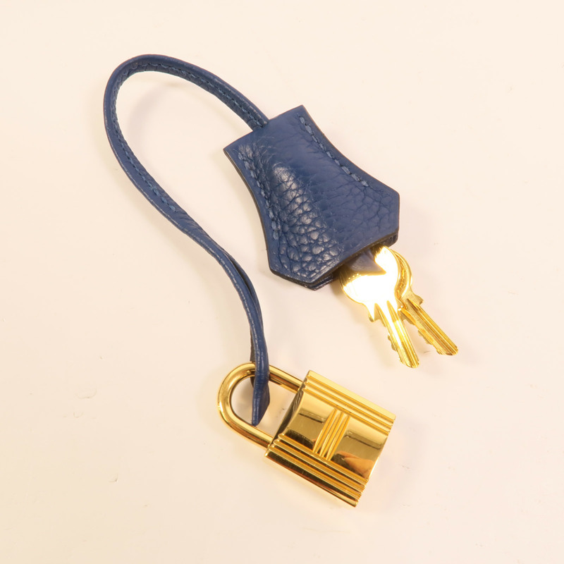 HERMES Togo皮革Kelly 28手挽肩背兩用袋Blue Brighton-7