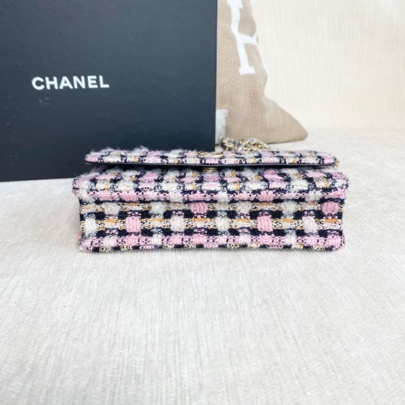 Chanel 粗花呢金球woc鏈條包 金扣 17*11*4  9新 配件盒子 購證 塵袋-5