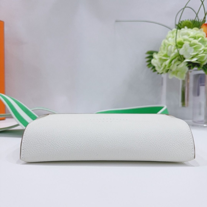 Hermes vide pouches 氣泡綠拼蘑菇白Evelyne斜背包 togo皮 21*15*4cm  95新 配件盒子 塵袋 購證-8