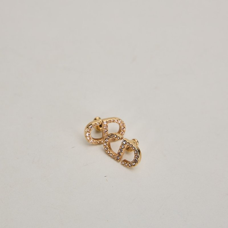二手DIOR Petit CD水晶耳環-3