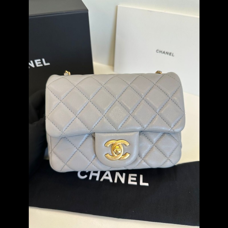 Chanel gold ball mini square 
金球灰色-1
