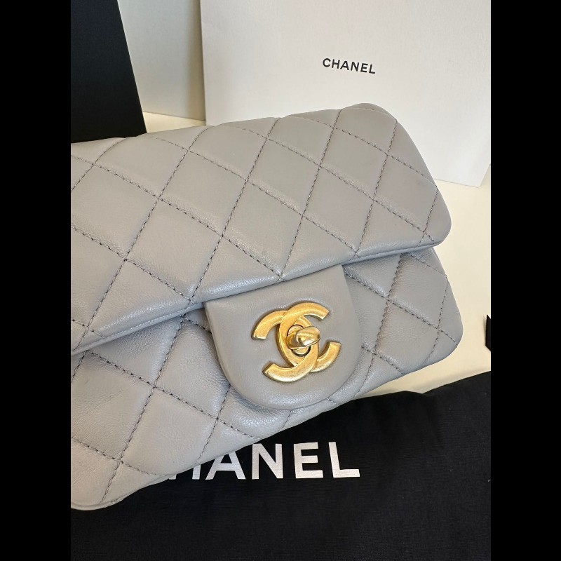 Chanel gold ball mini square 
金球灰色-2