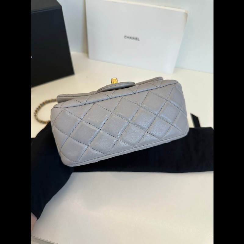 Chanel gold ball mini square 
金球灰色-6