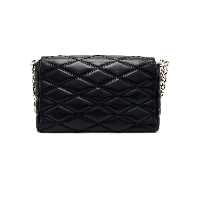 LV 黑銀twist菱格紋肩背斜背包27*17*9  95新 配件鏡子 塵袋-3