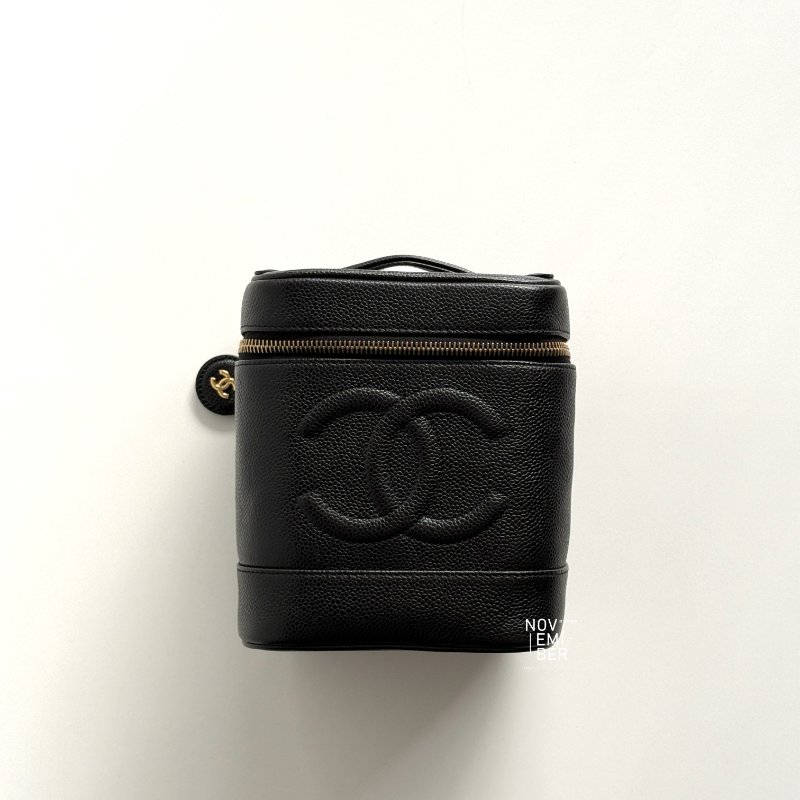 99新🆕 保卡款🫰🏻 Chanel 香奈兒 經典雙C化妝盒 黑色金釦-1